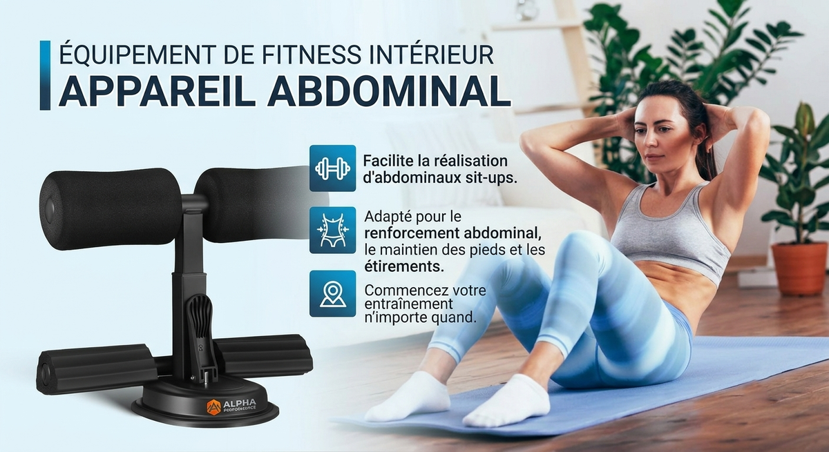 Barre Abdo ESSENTIEL - Ventouse Réglable pour Débuter