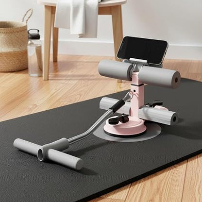 Aide à Abdominaux à Ventouse Renforcement Abdominal Entraîneur D'abdominaux à Ventouse Base Antidérapante Appareil de Relevés de Buste avec support télephone